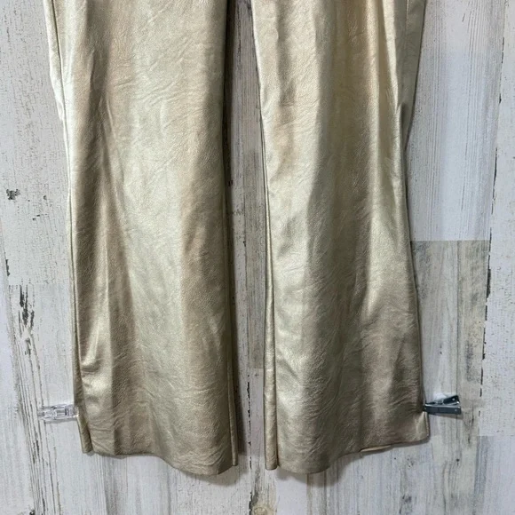 Vince Camuto Gold Metallic Flare Pants - Picture 2 of 10